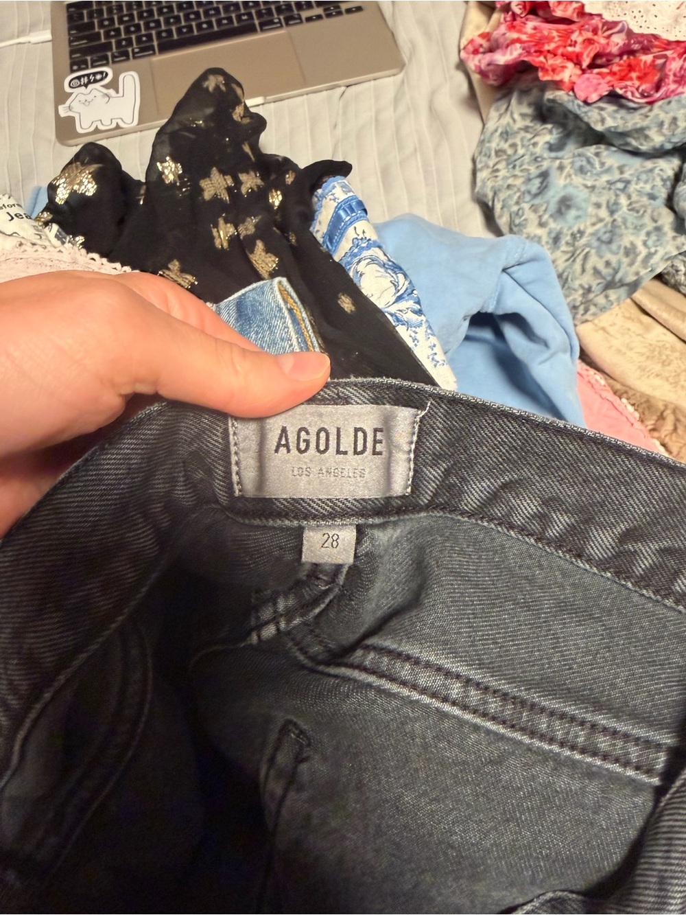 Agolde Classic High-Rise Straight Leg Jeans - Black - Picture 3 of 3